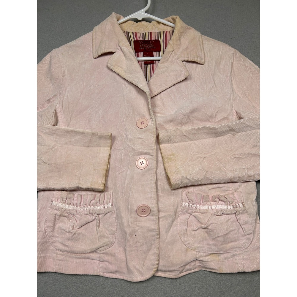 Paris Blues Jacket Ramie Cotton Corduroy Pink Large Womens
